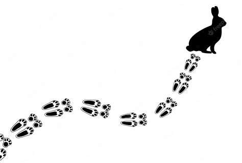 Premium Vector | Cute footprints with a rabbit silhouette isolated ...