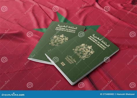 Moroccan Passport on the Flag of Their Country Stock Photo - Image of ...