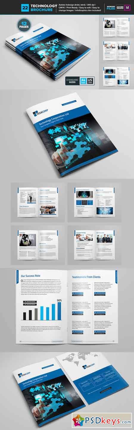 Technology Brochure Template 22 681136 » Free Download Photoshop Vector ...