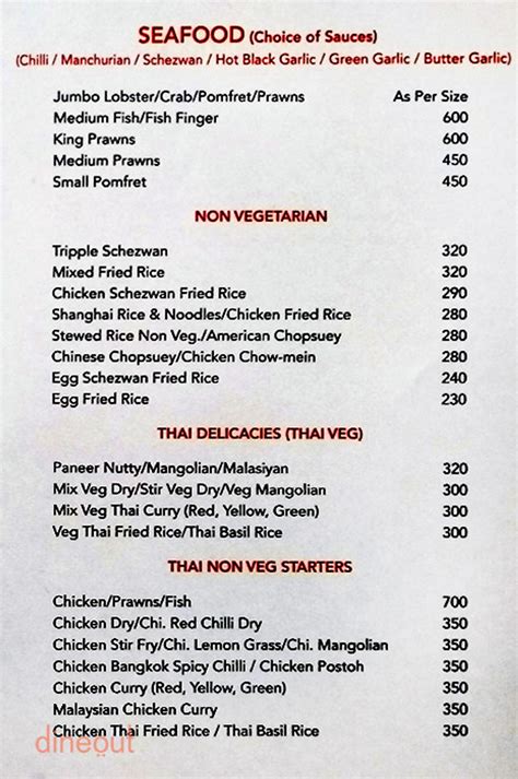 Menu of The Picasso, Goregaon West, Mumbai | Dineout discovery