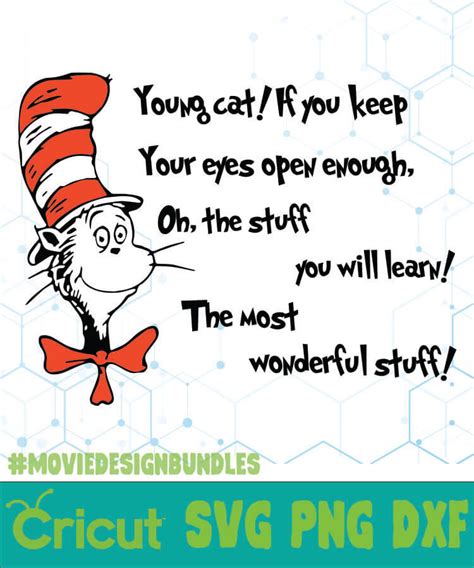 YOUNG CAT DR SEUSS CAT IN THE HAT QUOTES SVG, PNG, DXF - Movie Design Bundles