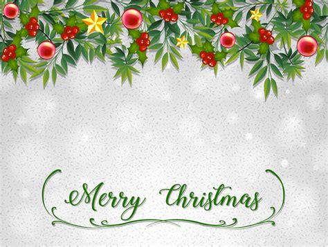 Merry Christmas card template with mistletoes 412915 Vector Art at Vecteezy