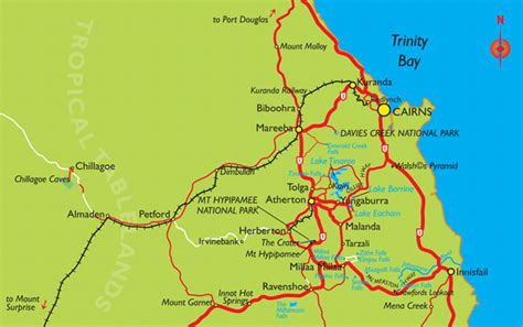 Cairns & Atherton Tablelands Map - Cairns Australia