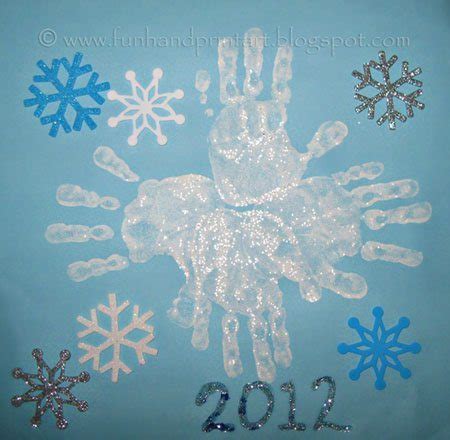 Handprint Snowflake Art - Fun Handprint Art
