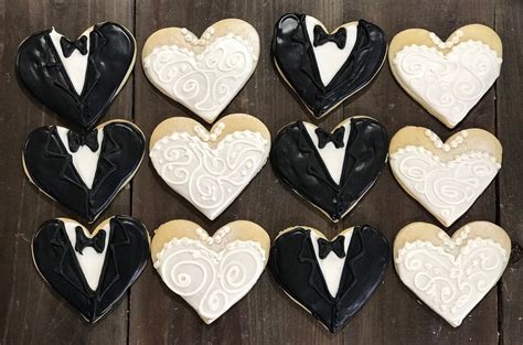 Bride and Groom Wedding Cookie Favors | Etsy