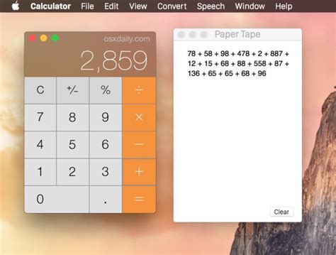 How to Show a Paper Tape in Calculator App for Mac