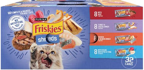 Friskies Savory Shreds Variety Pack Canned Cat Food, 5.5-oz, case of 32 ...