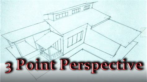 How To Draw a 3 Point Perspective - A House - YouTube