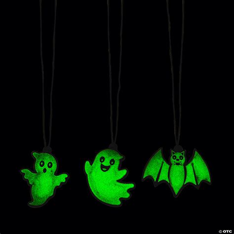 Glow-in-the-Dark Halloween Characters Necklaces - 12 Pc.