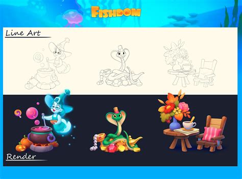 Fishdom Decorations on Behance