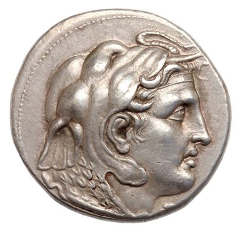 drachma coin (tetradrachm) of Ptolemy I Soter (323–305 BC). This shows ...