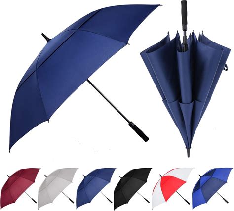 BARAIDA 62 Inch Golf Umbrella - Oversize Double Canopy Vented Windproof ...