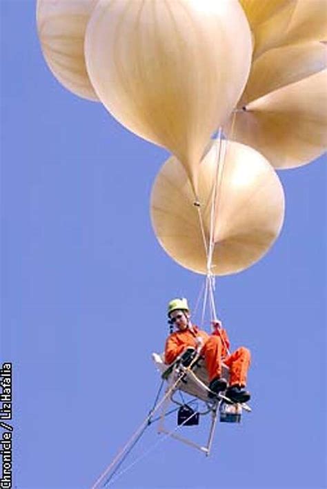 Up, up and away / A man and his lawn chair take flight - SFGate