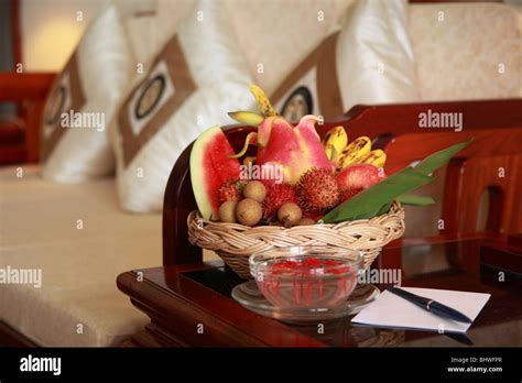 room amenities at a 5 star hotel Stock Photo - Alamy