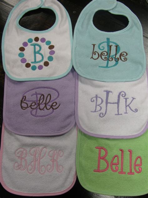 Set of 3 monogrammed/appliqued bibs-baby boy baby girl | Etsy