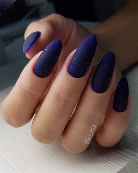 Midnight purple matte nails with fine, subtle purple glitter. #nails # ...