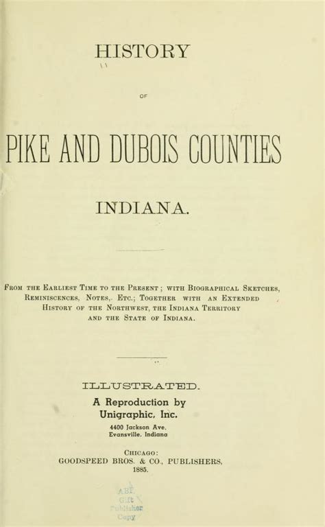 History of Pike and Dubois Counties, Indiana. | Library of Congress