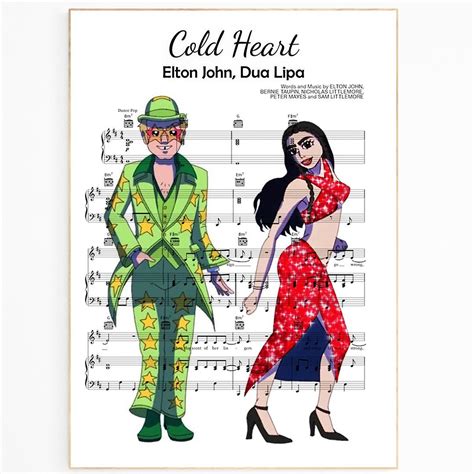 Elton John, Dua Lipa ~ Cold Heart Music Print | 98 Pop Music Best ...