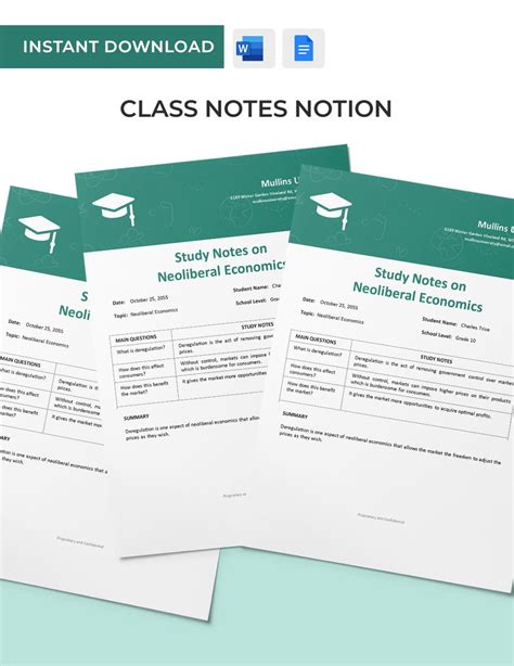 Class Notes Notion Template in Word, Google Docs - Download | Template.net