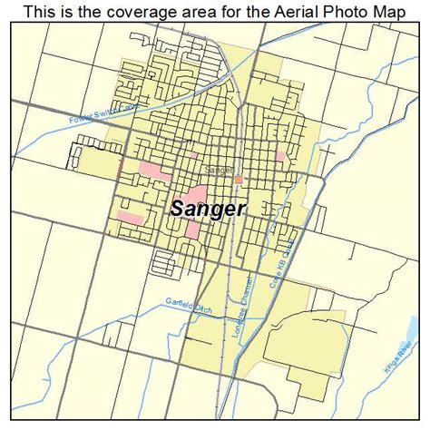 Aerial Photography Map of Sanger, CA California