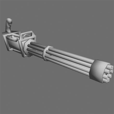 free minigun gun 3d model