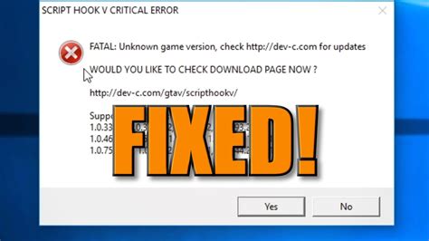 Gta 5 Script Hook V Critical Error Fix - WITHOUT Scripthook Update ...