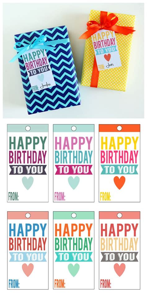 Printable Happy Birthday Tags