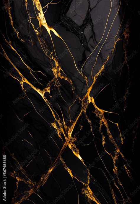 Black marble with gold veins Stock Photo | Adobe Stock