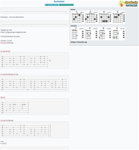 Chord: Rocketeer - tab, song lyric, sheet, guitar, ukulele | chords.vip