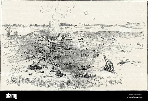 Battle of the Crater, American Civil War - the crater, viewed from the Union side. July, 1864 ...