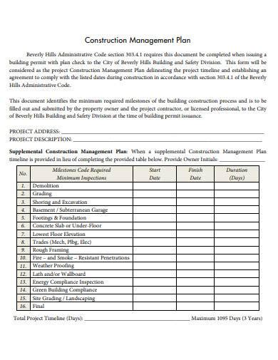 FREE 19+ Construction Management Plan Samples in PDF | Google Docs ...