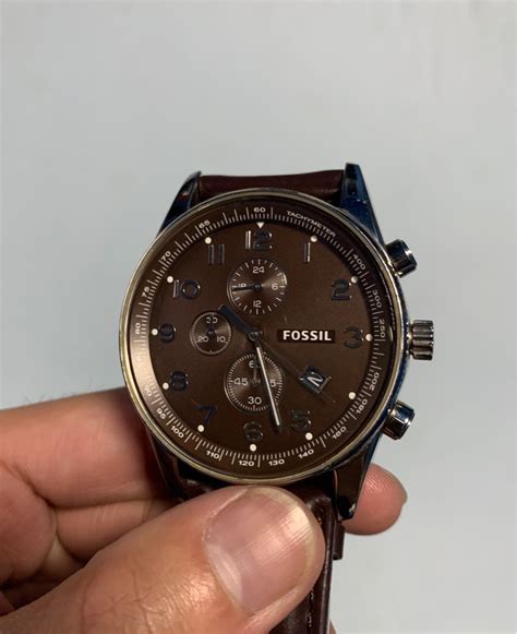 Fossil Chronograph Leather Strap Watch, Men's Fashion, Watches ...