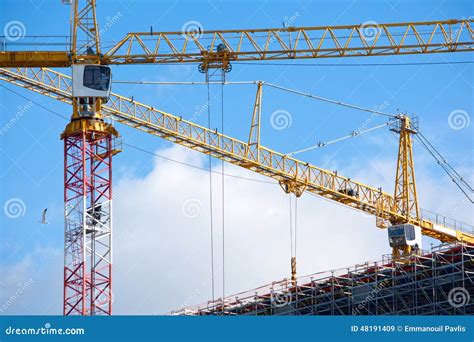 Cranes on a Construction Site Stock Image - Image of construction ...