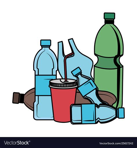 Plastic and disposables products garbage Vector Image