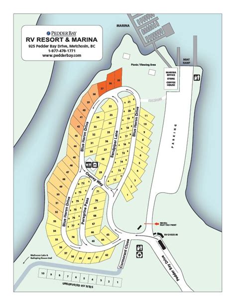 Map of RV Sites at Pedder Bay RV Resort in Victoria BC, Canada | RV ...