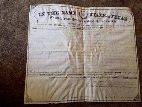 ORIGINAL 1855 ELISHA PEASE TEXAS GOVERNOR SIGNED LAND GRANT DALLAS COUNTY | #1818580396