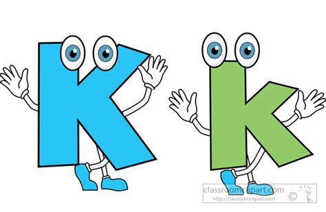 Alphabets Clipart - letter-alphabet-k-upper-lower-case-cartoon-clipart - Classroom Clipart