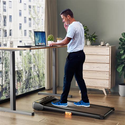 Under Desk Walking Pad Treadmill for Home/Office with Watch-Like Remote Control - Costway