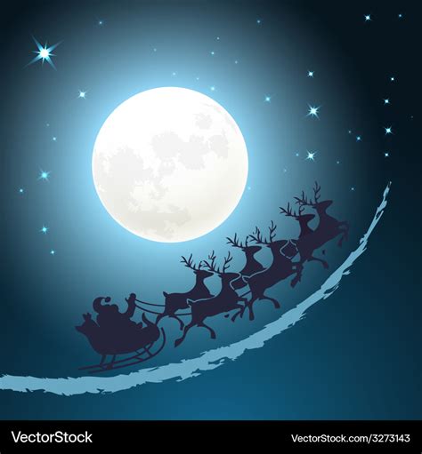 Santa on his sleigh christmas background Vector Image