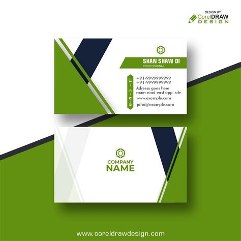 Download Corporate Green & Blue Business Card | CorelDraw Design (Download Free CDR, Vector ...