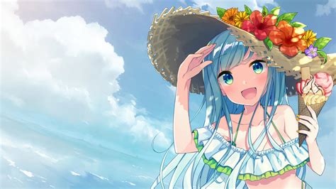 [4K UHD] Anime wallpaper Sundae Beach (by AssassinWarrior) | Free Desktop Wallpaper