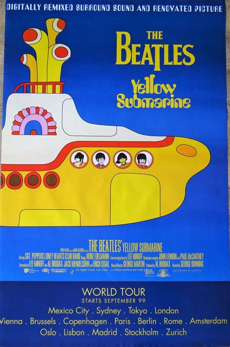 Affiche vintage film sur les Beatles yellow submarine pop - Etsy France ...