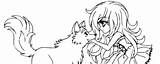 Anime Wolf Girl Coloring Pages sketch template