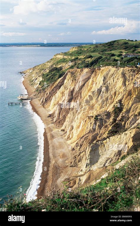 UK England Europe Isle of Wight Hampshire Alum Bay Geology Cliff ...