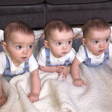 Aww! These cute identical triplets are one in 200 million as they were born at the same time ...