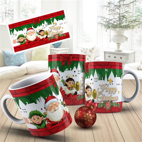 5 Plantilla digital para tazas Navidad - Etsy España