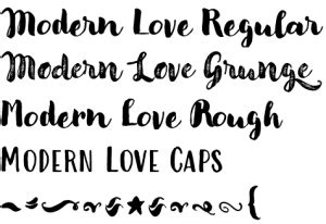 Modern Love – a lovely font family by Resistenza