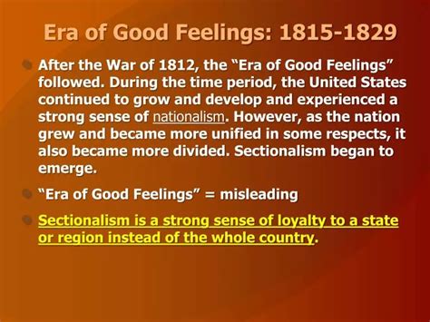 PPT - Era of Good Feelings: 1815-1829 PowerPoint Presentation, free ...