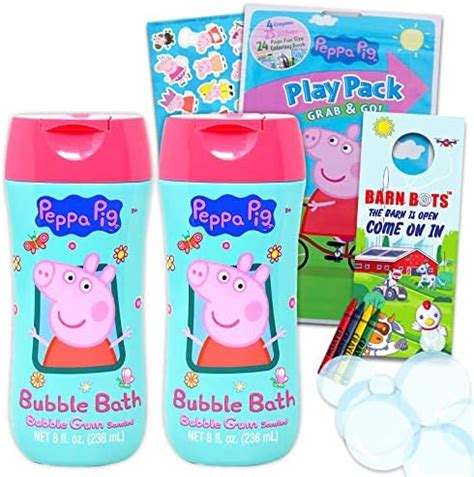 Peppa Pig Bathroom Set for Kids, Toddlers ~ 3 Pc Peppa Pig Accessories Bundle with Bubble Bath ...