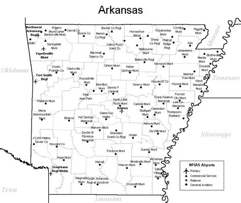 Arkansas Airport Map - Arkansas Airports